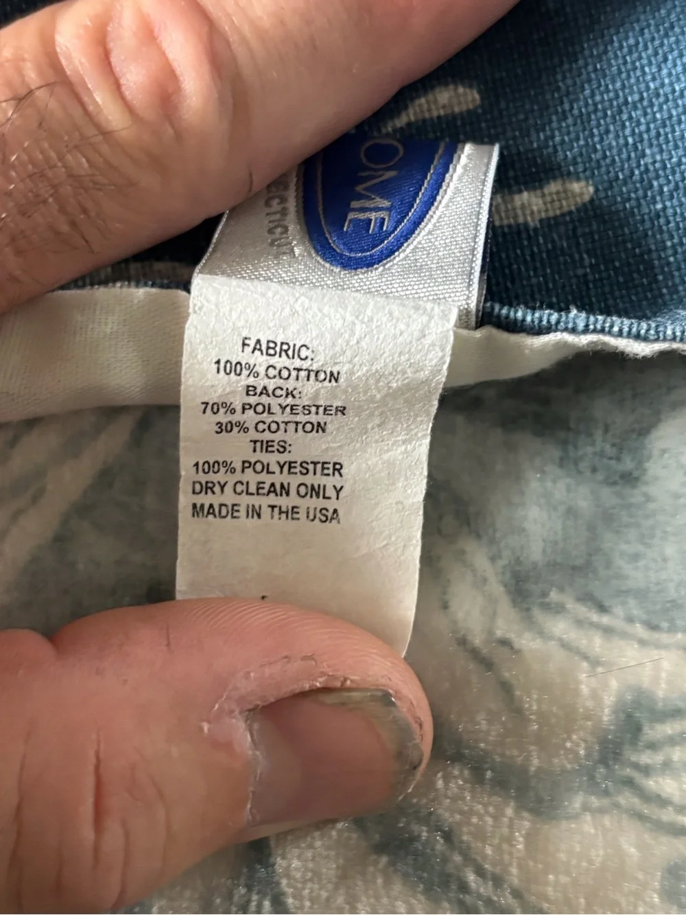 LF Navy Blue Curtain Panel with White Coral Motif ribbon  valance